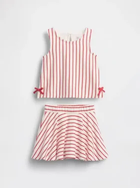 Vintagesoft-Skort-Set mit Schleife für Baby & Kleinkind