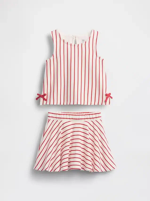 Vintagesoft-Skort-Set mit Schleife für Baby & Kleinkind