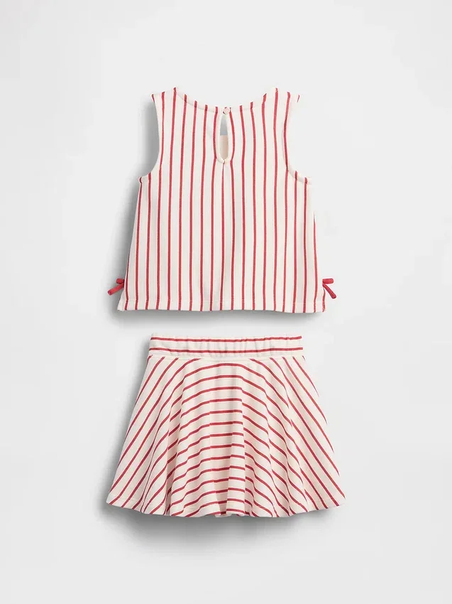 Vintagesoft-Skort-Set mit Schleife für Baby & Kleinkind