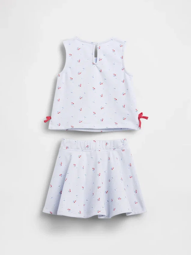 Vintagesoft-Skort-Set mit Schleife für Baby & Kleinkind