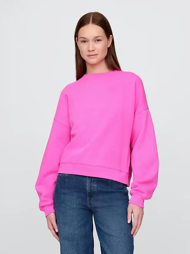 Vintagesoft Sweatshirt mit Keilausschnitt und Rundhalsausschnitt