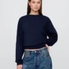 Vintagesoft Sweatshirt mit Keilausschnitt und Rundhalsausschnitt