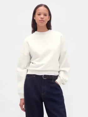 Vintagesoft Sweatshirt mit Keilausschnitt und Rundhalsausschnitt
