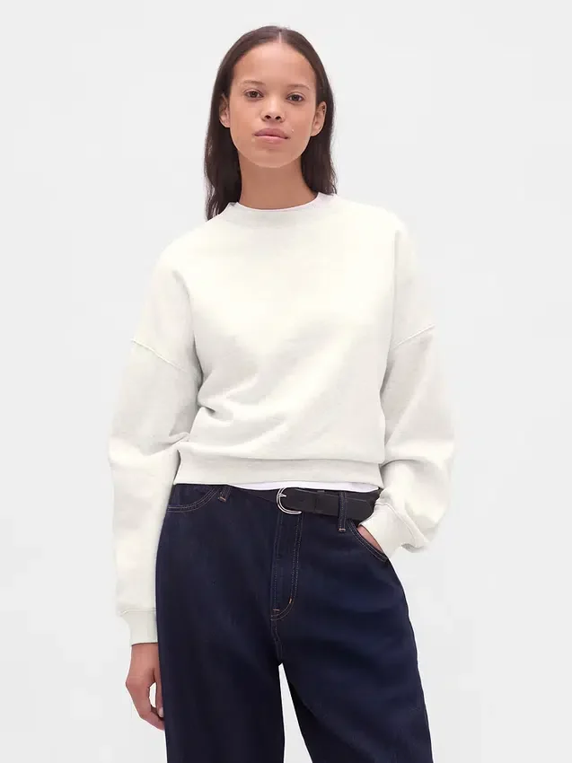 Vintagesoft Sweatshirt mit Keilausschnitt und Rundhalsausschnitt
