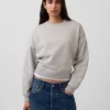 Vintagesoft Sweatshirt mit Keilausschnitt und Rundhalsausschnitt