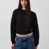 Vintagesoft Sweatshirt mit Keilausschnitt und Rundhalsausschnitt