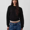 Vintagesoft Sweatshirt mit Keilausschnitt und Rundhalsausschnitt