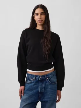 Vintagesoft Sweatshirt mit Keilausschnitt und Rundhalsausschnitt