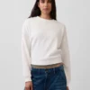 Vintagesoft Sweatshirt mit Keilausschnitt und Rundhalsausschnitt