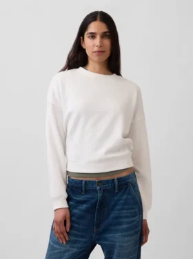 Vintagesoft Sweatshirt mit Keilausschnitt und Rundhalsausschnitt