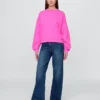 Vintagesoft Sweatshirt mit Keilausschnitt und Rundhalsausschnitt