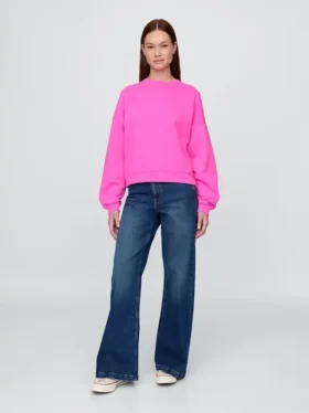 Vintagesoft Sweatshirt mit Keilausschnitt und Rundhalsausschnitt