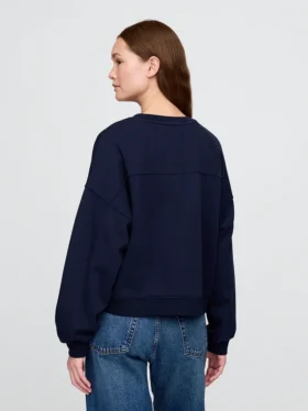 Vintagesoft Sweatshirt mit Keilausschnitt und Rundhalsausschnitt