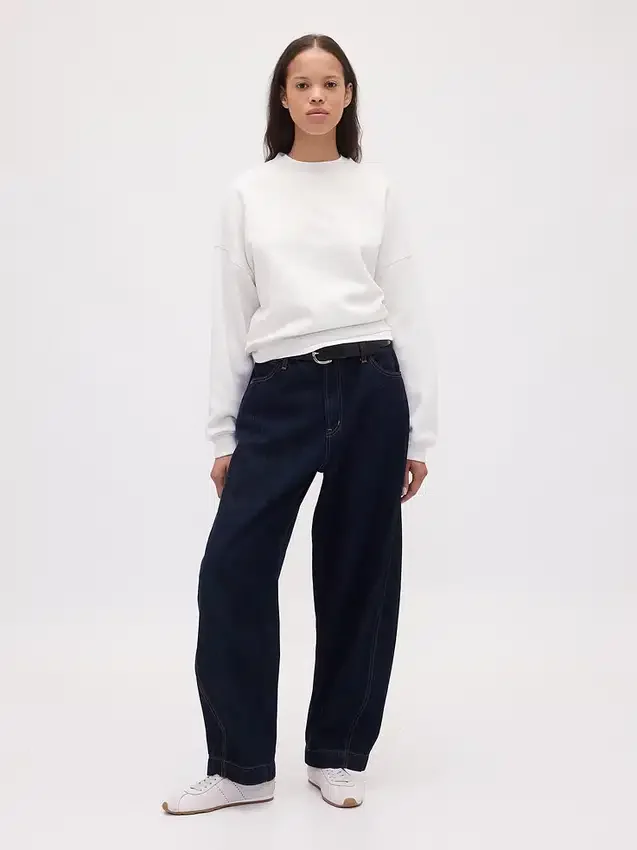 Vintagesoft Sweatshirt mit Keilausschnitt und Rundhalsausschnitt