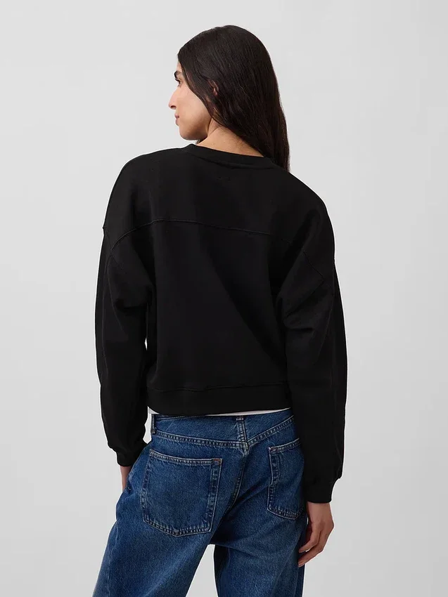 Vintagesoft Sweatshirt mit Keilausschnitt und Rundhalsausschnitt