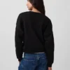 Vintagesoft Sweatshirt mit Keilausschnitt und Rundhalsausschnitt