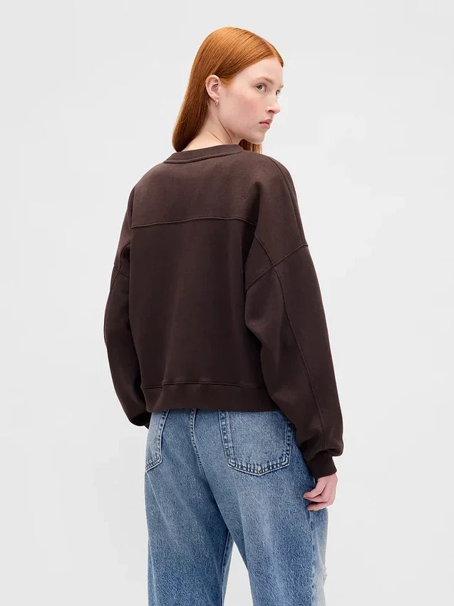 Vintagesoft Sweatshirt mit Keilausschnitt und Rundhalsausschnitt