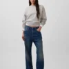 Vintagesoft Sweatshirt mit Keilausschnitt und Rundhalsausschnitt