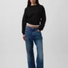 Vintagesoft Sweatshirt mit Keilausschnitt und Rundhalsausschnitt