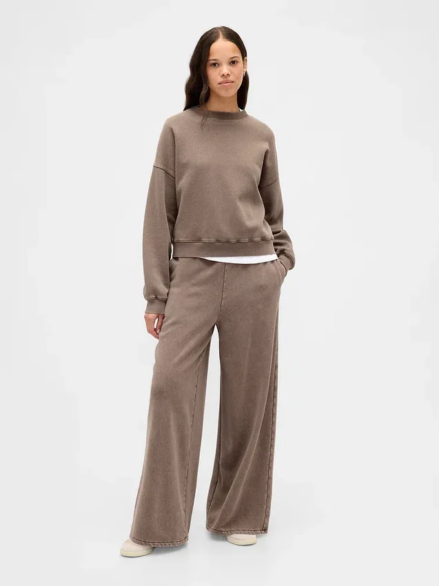 Vintagesoft Sweatshirt mit Keilausschnitt und Rundhalsausschnitt