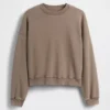 Vintagesoft Sweatshirt mit Keilausschnitt und Rundhalsausschnitt