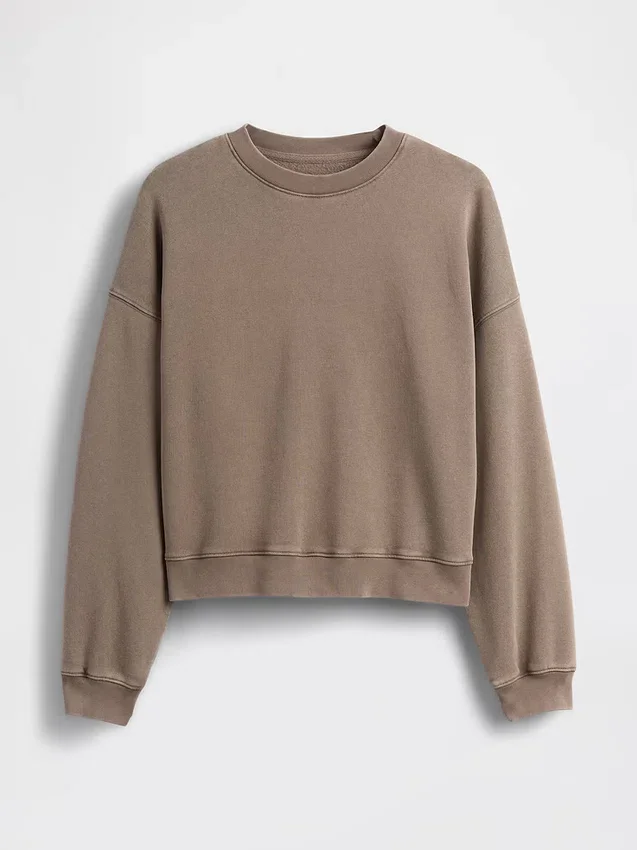 Vintagesoft Sweatshirt mit Keilausschnitt und Rundhalsausschnitt