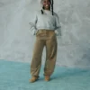 Vintagesoft Sweatshirt mit Keilausschnitt und Rundhalsausschnitt