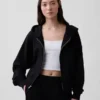 Vintagesoft Terry-Kapuzenpullover mit Reißverschluss