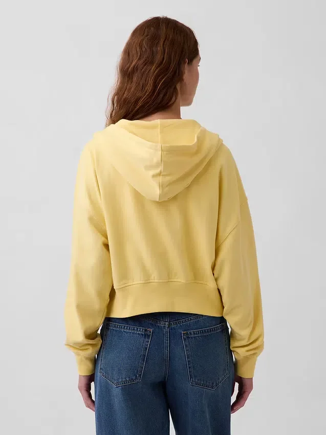 Vintagesoft Terry-Kapuzenpullover mit Reißverschluss