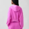 Vintagesoft Terry-Kapuzenpullover mit Reißverschluss