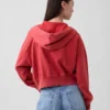 Vintagesoft Terry-Kapuzenpullover mit Reißverschluss