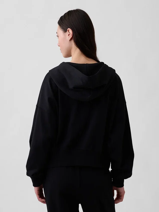 Vintagesoft Terry-Kapuzenpullover mit Reißverschluss