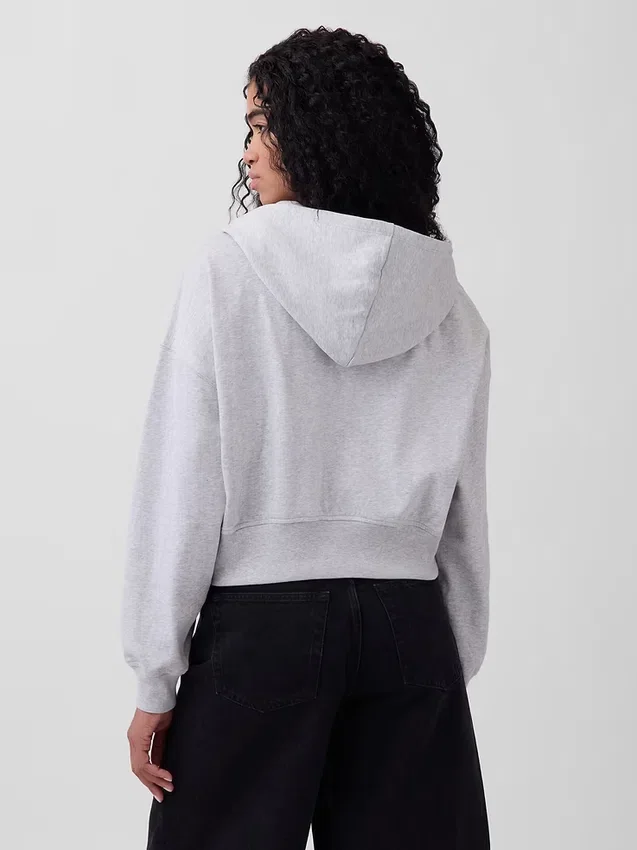 Vintagesoft Terry-Kapuzenpullover mit Reißverschluss