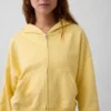 Vintagesoft Terry-Kapuzenpullover mit Reißverschluss