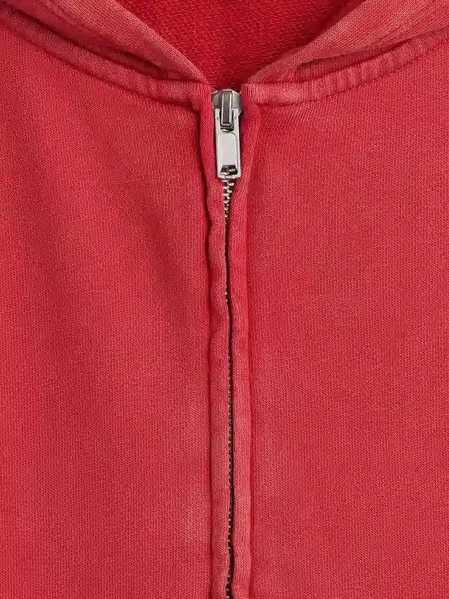 Vintagesoft Terry-Kapuzenpullover mit Reißverschluss