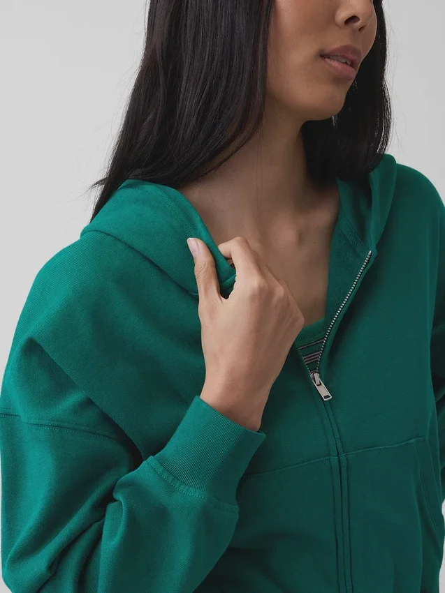 Vintagesoft Terry-Kapuzenpullover mit Reißverschluss