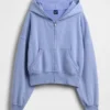 Vintagesoft Terry-Kapuzenpullover mit Reißverschluss