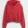 Vintagesoft Terry-Kapuzenpullover mit Reißverschluss
