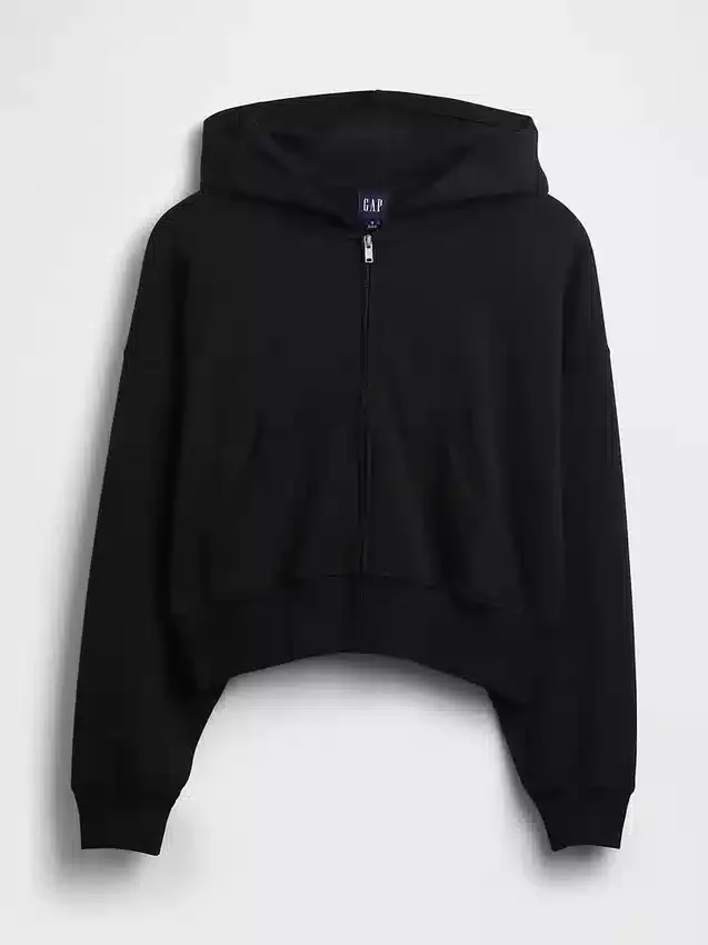 Vintagesoft Terry-Kapuzenpullover mit Reißverschluss
