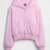 Vintagesoft Terry-Kapuzenpullover mit Reißverschluss