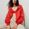 Vintagesoft Terry-Kapuzenpullover mit Reißverschluss