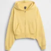 Vintagesoft Terry-Kapuzenpullover mit Reißverschluss