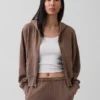 Vintagesoft Terry-Kapuzenpullover mit Reißverschluss