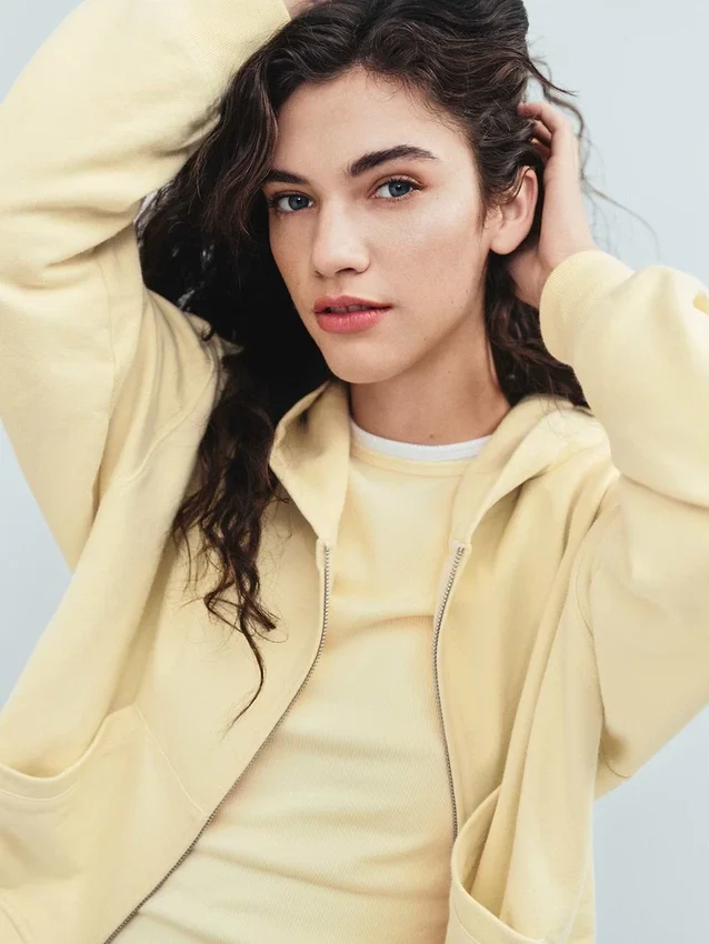 Vintagesoft Terry-Kapuzenpullover mit Reißverschluss