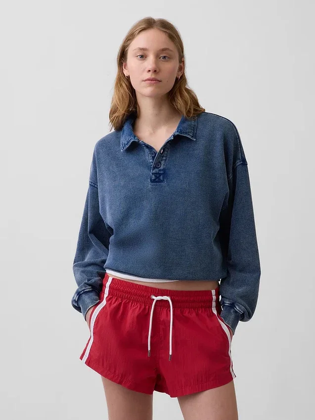 Vintagesoft Terry Oversize-Poloshirt-Sweatshirt