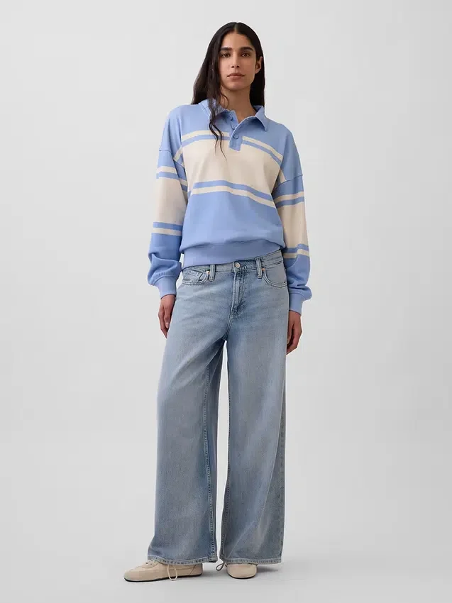 Vintagesoft Terry Oversize-Poloshirt-Sweatshirt