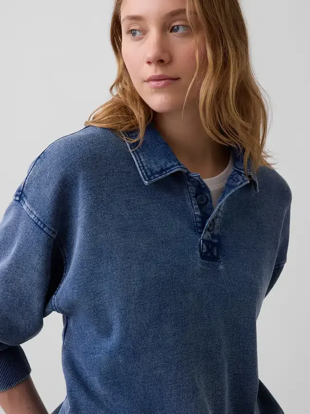 Vintagesoft Terry Oversize-Poloshirt-Sweatshirt