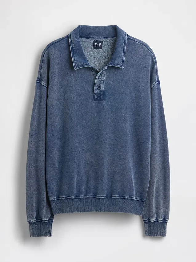 Vintagesoft Terry Oversize-Poloshirt-Sweatshirt