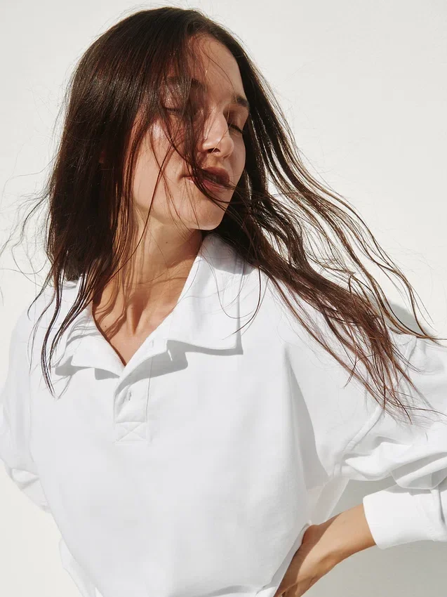 Vintagesoft Terry Oversize-Poloshirt-Sweatshirt