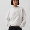 Vintagesoft Terry Oversize-Sweatshirt mit Stehkragen und Logo
